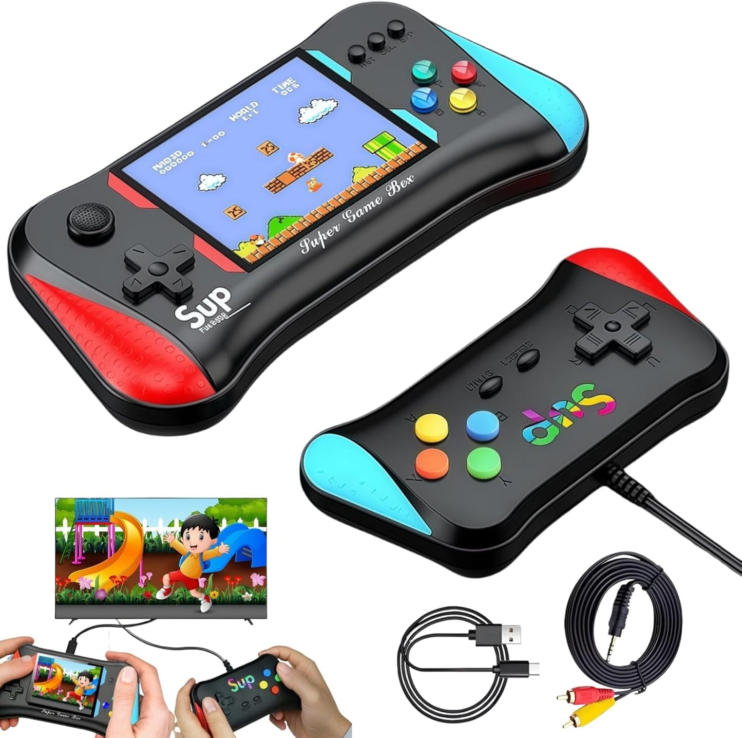 SUP Retro X7M Handheld Game Console, 500 Classic Games, 3.5 Inch LCD Screen