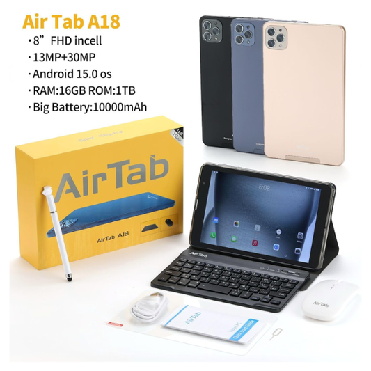 AirTab A18 Tablet – 8-Inch FHD Display, 24GB RAM, 1TB Storage