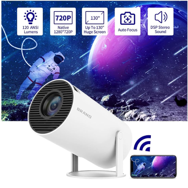 Smartberry HT5 WiFi Projector – HD Home Theater Projector with Wireless Screen Mirroring