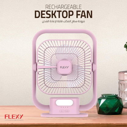 FLEXY rechargeable desktop fan 8 inch pink