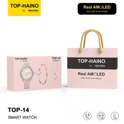 Haino Teko Top-14 smartwatch for women rose gold pink design