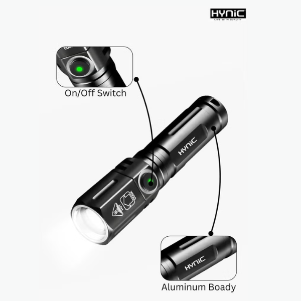 Waterproof aluminum alloy flashlight with 3 modes Hynic M10
