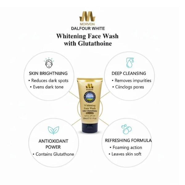 Morvon Whitening Face Wash With Glutathione - 150ml