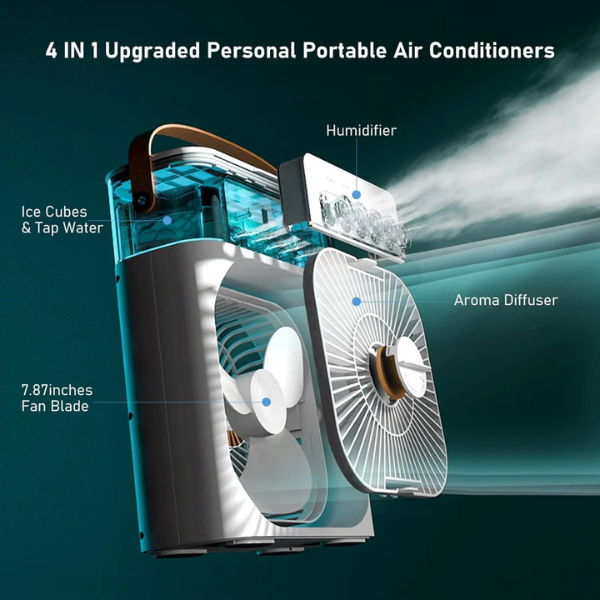 Portable Mini Air Cooler Fan with Spray Mist Function
