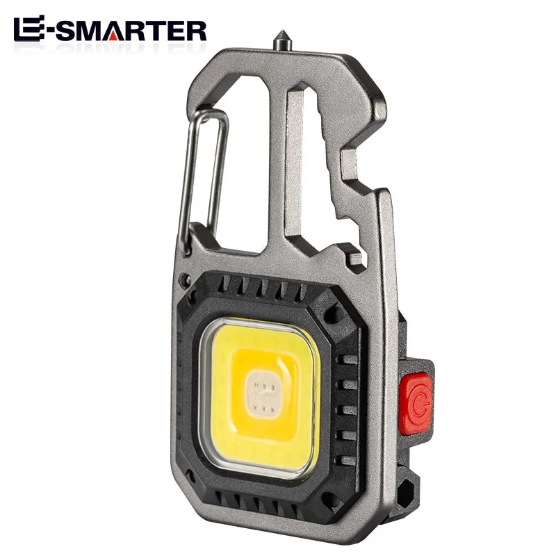 Mini LED Light Rechargeable Keychain With Portable Pocket Wrench Screwdriver