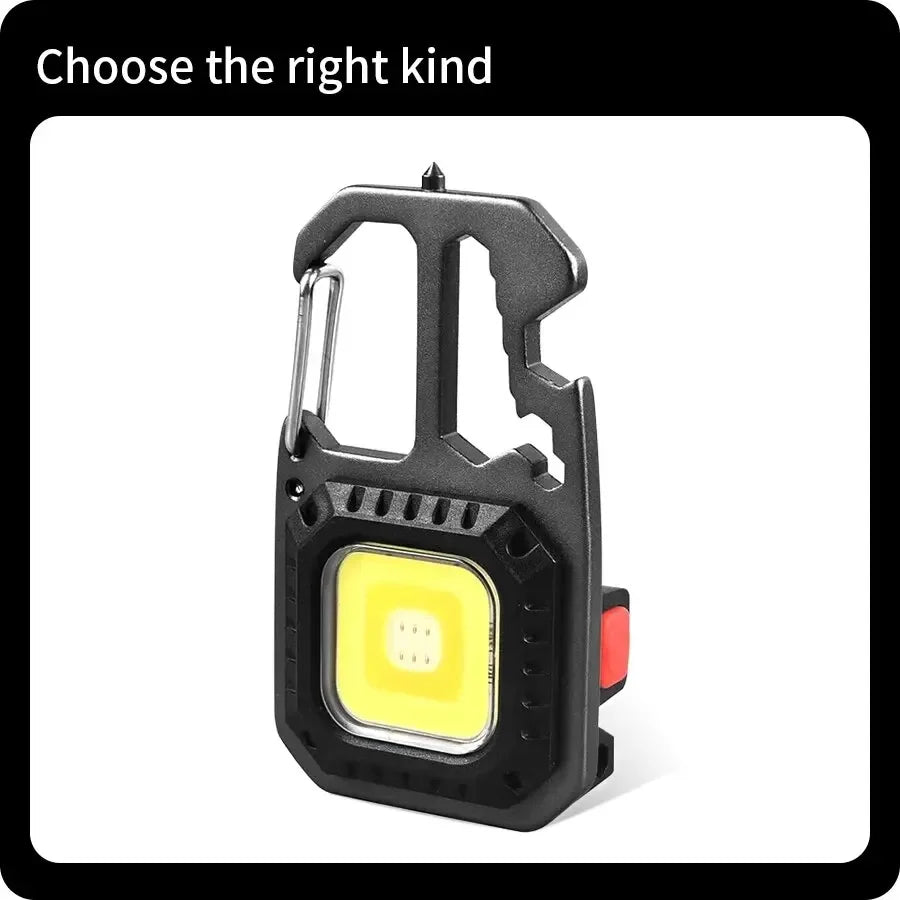 Mini LED Light Rechargeable Keychain With Portable Pocket Wrench Screwdriver