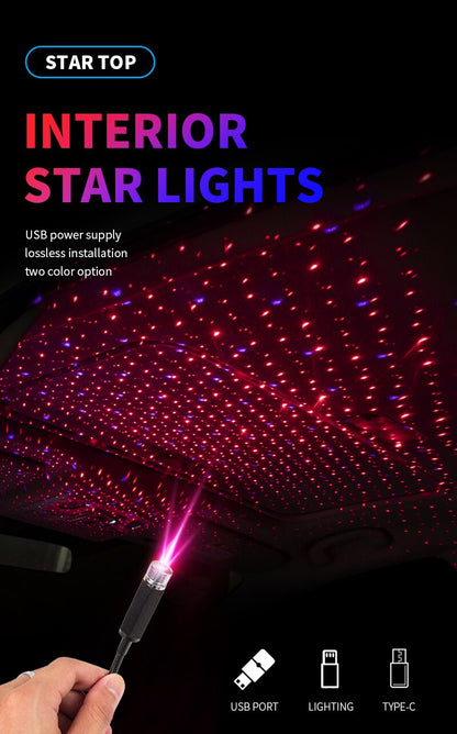 USB Powered LED Starry Sky Lamp Car Laser Star Roof Light 5V