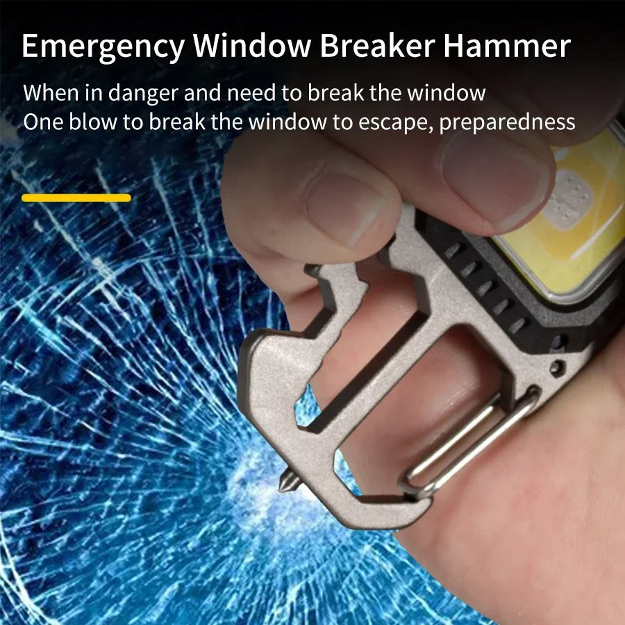 Mini LED Light Rechargeable Keychain With Portable Pocket Wrench Screwdriver