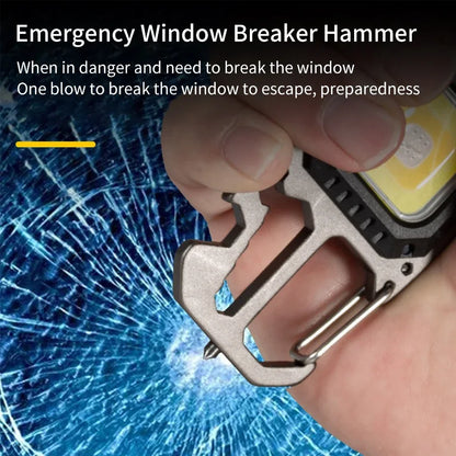 Mini LED Light Rechargeable Keychain With Portable Pocket Wrench Screwdriver