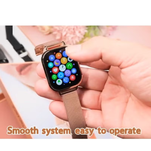 Telzeal ladies smartwatch with interchangeable straps gold finish