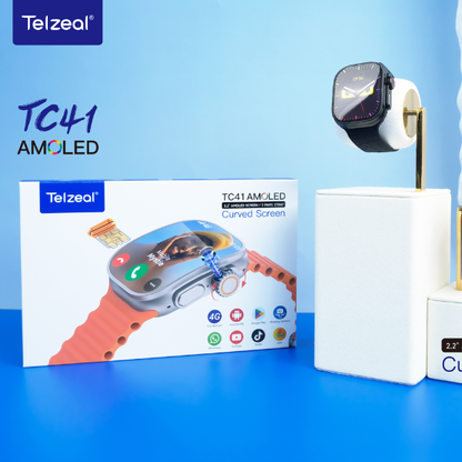 Telzeal TC41 4G Smartwatch 2.2 Inch AMOLED Curved Display SIM Support Camera 3 Straps