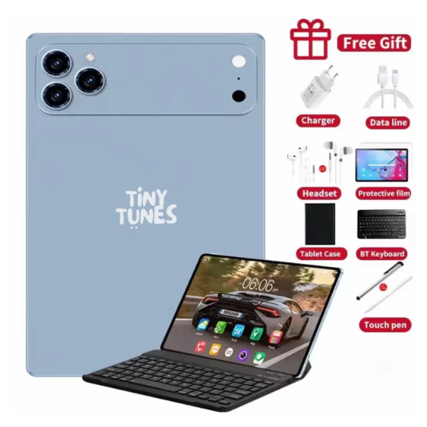 جهاز لوحي Tiny Tunes T17 Pro Max 5G – شاشة FHD مقاس 10.1 بوصة – بطارية 10000 مللي أمبير في الساعة