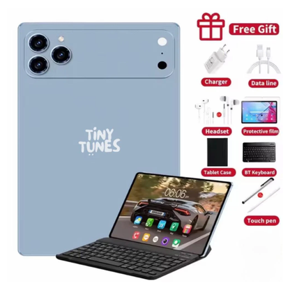 جهاز لوحي Tiny Tunes T17 Pro Max 5G – شاشة FHD مقاس 10.1 بوصة – بطارية 10000 مللي أمبير في الساعة
