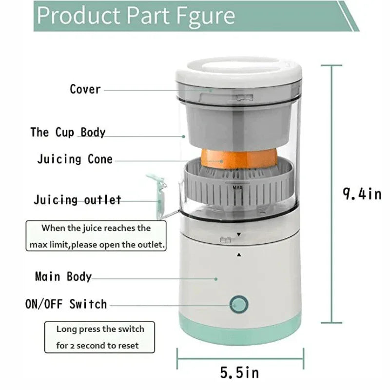 USB Rechargeable Electric Citrus Juicer - Yalla Deals