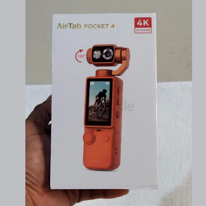 AirTab Pocket 4 Ultra HD 4K Action Camera – Adjustable Gimbal, 2.0" IPS Display, 3000mAh Battery Stabilized Camera