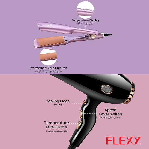 purple hair styling set Flexy FSD2343CB