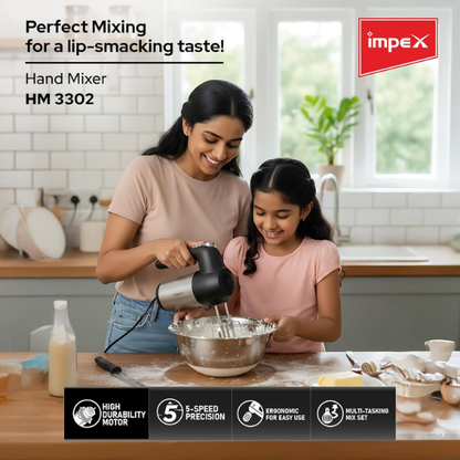 Impex hand mixer with beaters and dough hooks