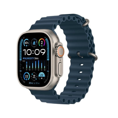 Smartwatch with a blue band on a white background